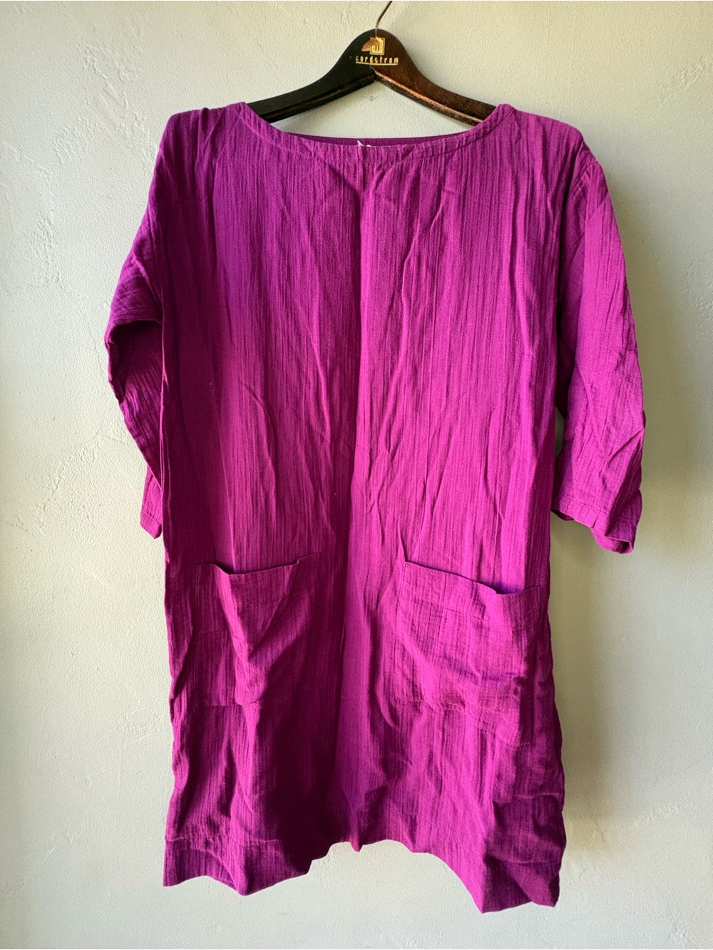 Eileen Fisher 100% Organic Cotton Gauze Shift Tunic Dress ~ Size XS
